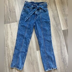 EUC A&F Ultra High Rise Tie-up Mom Jean
